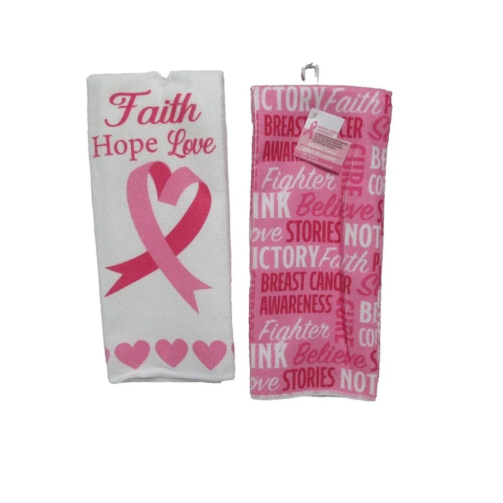 Breast Cancer Awareness Kitchen Towel Set of 2 Soft Dish Hand Drying Towels